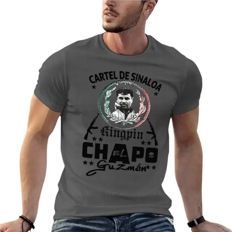 100% Cotton Streetwear Plus Size Top Tee El Chapo Guzman Mexican Narco Oversize T-Shirt Branded Men Clothing oversized harajuku