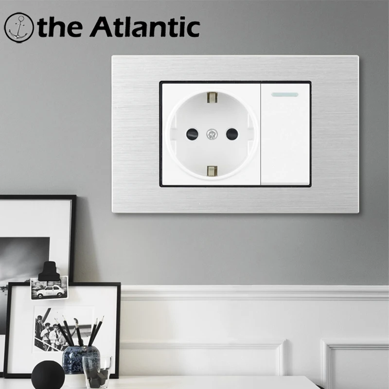 

118 Тип Бытовой переключатель Розетка USB Данные RJ45 TV Серебристый ЕС Бытовая розетка 16А 250 В Корейская испанская вилка Розетка