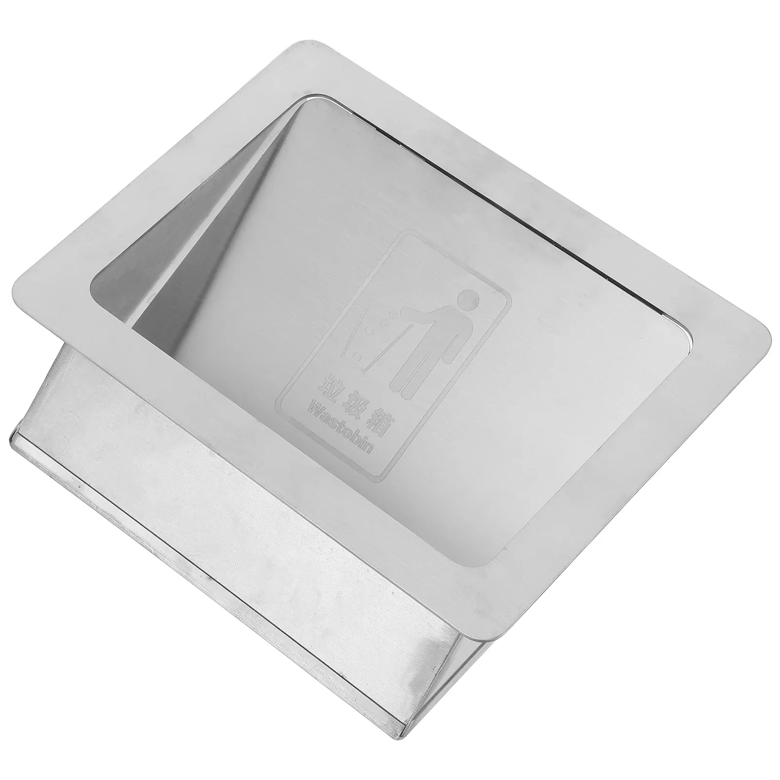 Stainless Steel Trash Chute Lid Replacement Side Mounted Flip Top Kitchen Cabinet Trash Bin Cover Embedded Mount