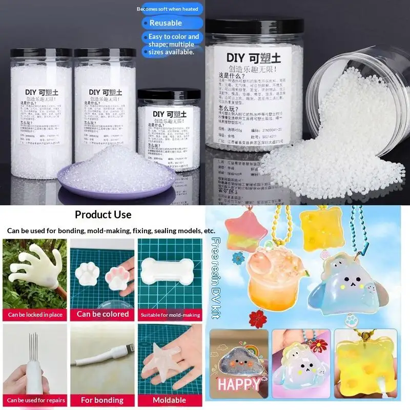 1 Set Polycaprolactone Polymorph Pellet 50g-1000g Polymorph InstaMorph Thermoplastic Friendly Plastic For Handmade DIY Ceramics