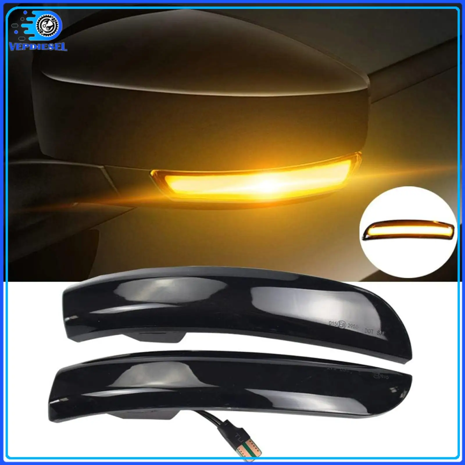

2Pcs LED Sequential Side Mirror Turn Signal Light For Ford Kuga / Escape 2013-2018 Car Parts