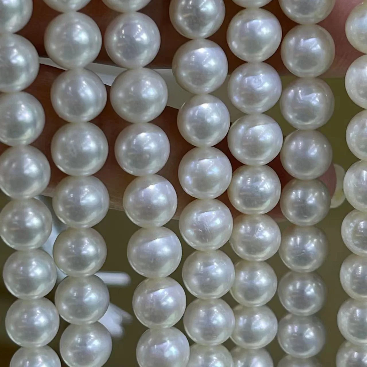 Natural white good quality 7-8mm perfectly round freshwater pearl beads loose strands for jewelry making