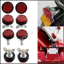 4 Pcs 8 Pcs Motorcycle Mini Safety Reflector License Plate Reflector Bolts Universal For Harley Honda Yamaha Suzuki Kawasaki