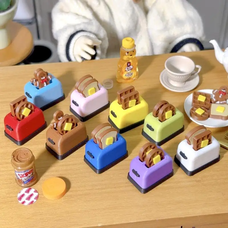 Dollhouse Toaster 5Pcs 1:12 Creative Kitchen Breakfast Home Decor Cute Mini With Bread