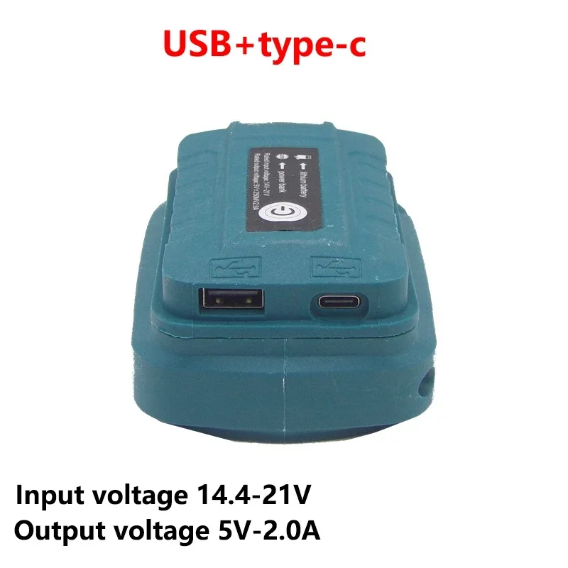 

Replacement Power Source with LED Work Lightfor Makita/DEWALT/milwaukee14.4V/18V Li-ion Battery with USB type-c Adapter