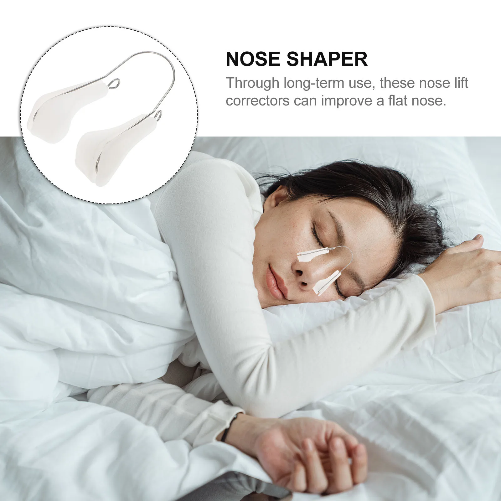 2 pçs clipe corretor de silicone leve para ponte nariz levantamento rosto ferramenta beleza nariz shaper dispositivo nasal