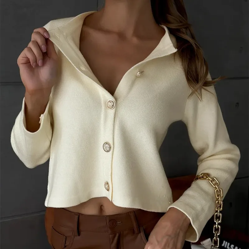 

High-end Women Woolen Sweater Fashionable Cardigan Jacket Casual and Versatile Knitted Cardigan Jacket for Comfort Women's Wear