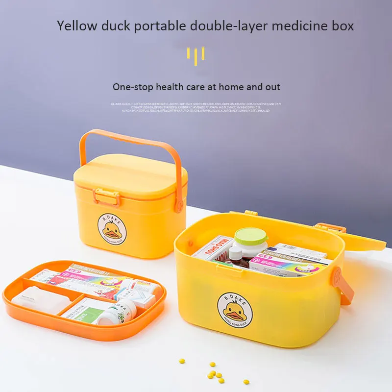 Медицинская коробка, семейная многослойная бытовая коробка большой емкости для экстренной медицинской помощи, ящик для хранения лекарств, мини-органайзер для таблеток