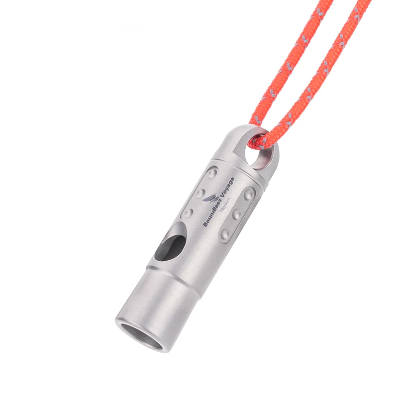 Boundless Voyage Survival Equipment Titanium Whistle for Outdoor Camping Hiking Coaches Training Sports Keychain Whistle