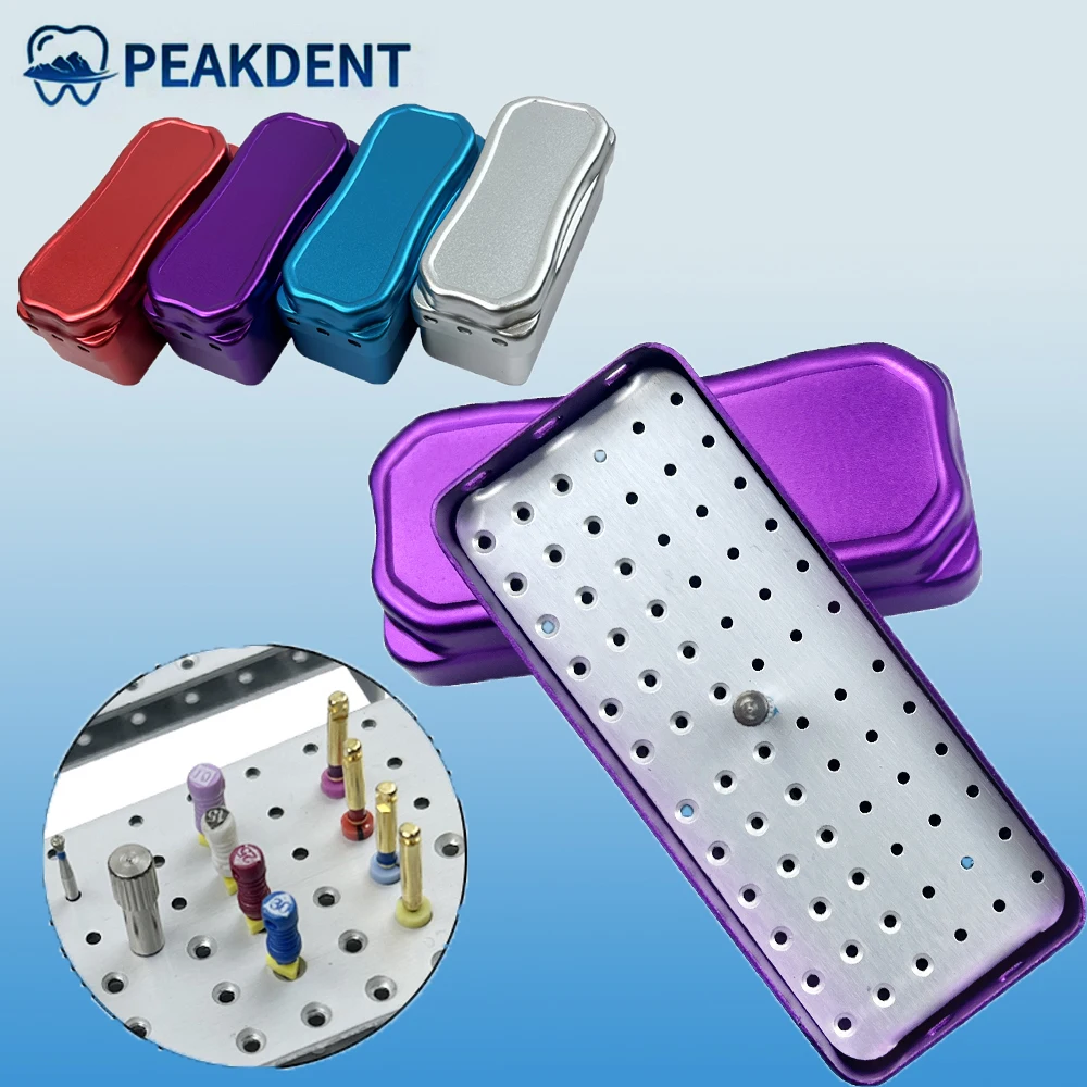 

30 Holes Aluminum Dental Disinfection Box Autoclave Sterilizer Case Files Holder With Holes For Dentist Cleaning Stand Autoclave
