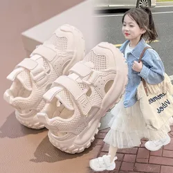Children's Sports Shoes 2025 Spring New Hollow Large Children's Sports Sandals Thick Soles Breathable Casual Shoes for Girls