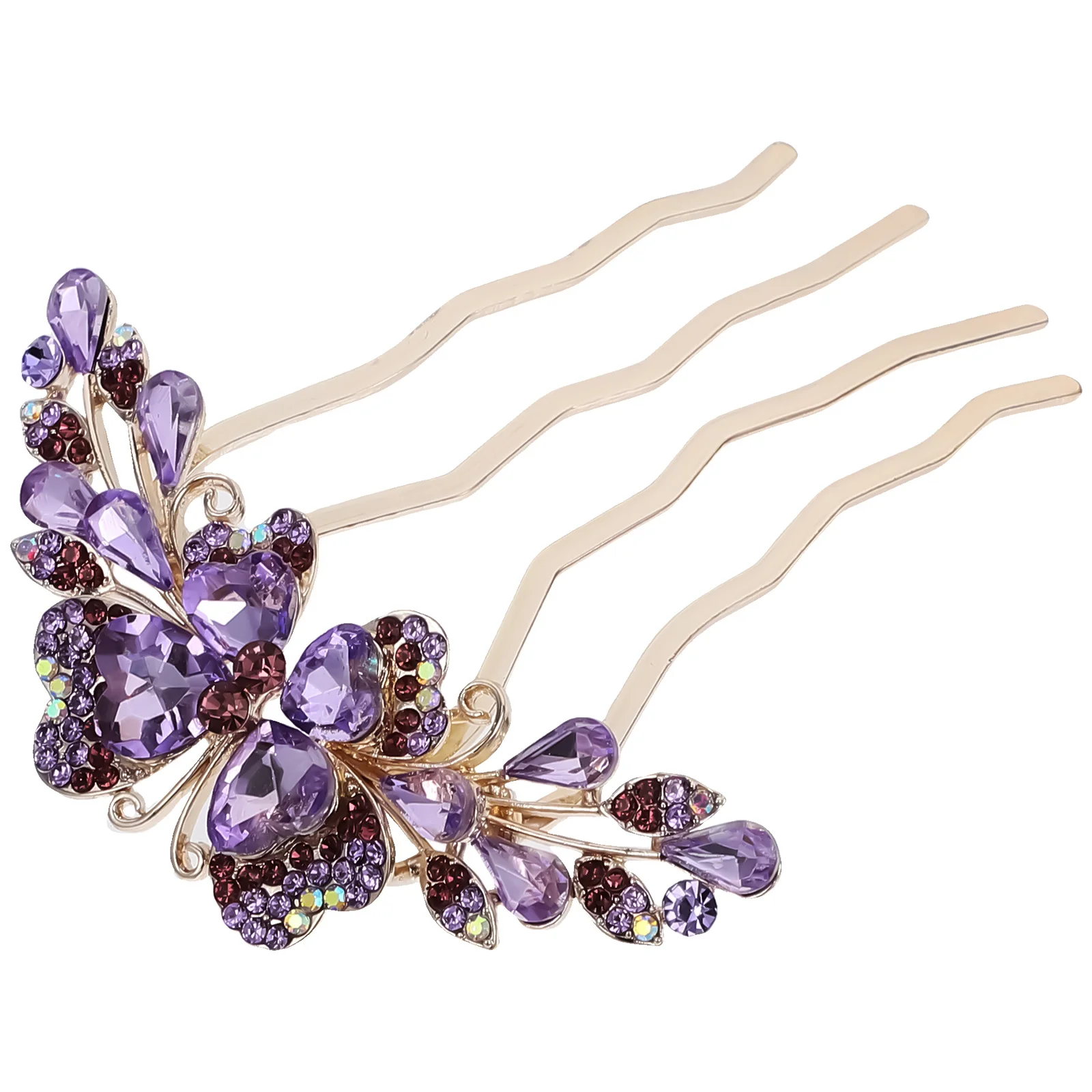 4-Prong الشعر الجانب مشط حجر الراين الزفاف الزفاف مشبك شعر العروس أوبدو ملحق للنساء خوذة حجر الراين الجانب مشط