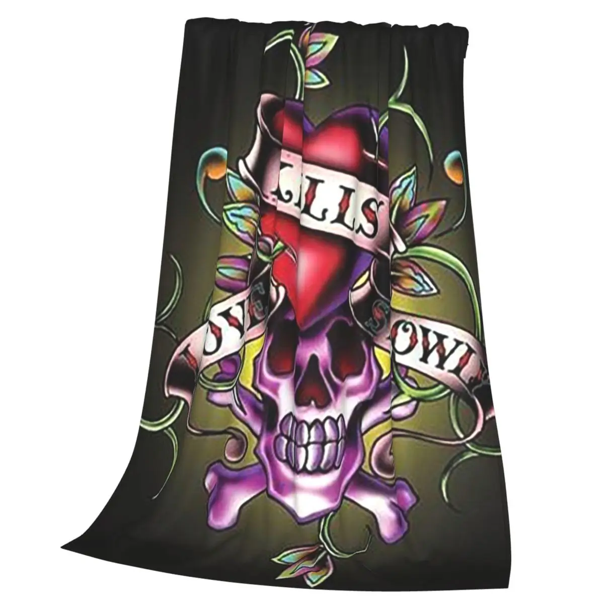 Ed Hardy Love Kills Slowly Blanket Soft Warm Flannel Throw Blanket Plush for Bed Living room Picnic Travel Home Sofa