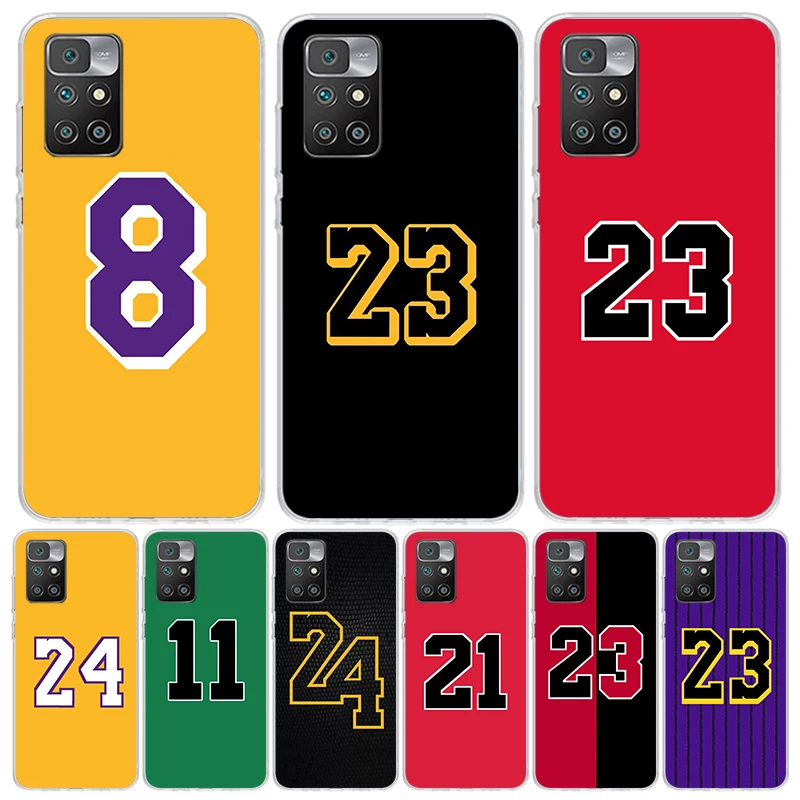 Basketball 23 24 8 Number Phone Case For Xiaomi 12C 12 10C 10 10A 9C 9 9A 9T 8A 8 7A 7 6A 6 Pro S2 K70 K60 K40 K20 Art Coque Cap