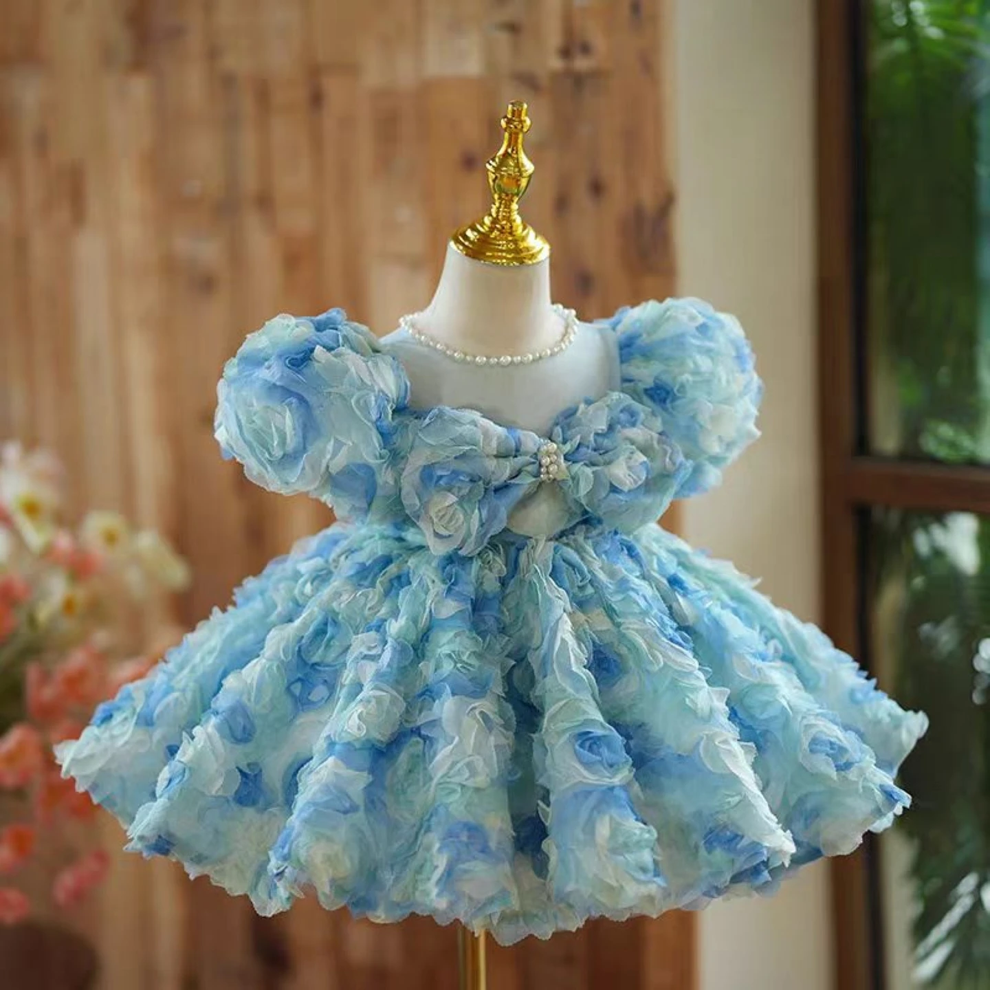 dreamy birthday dress Baby Girl Easter Dress Birthday Party Dreamy Pom-pom Puffy Flower Girl Princess Pageant Dress