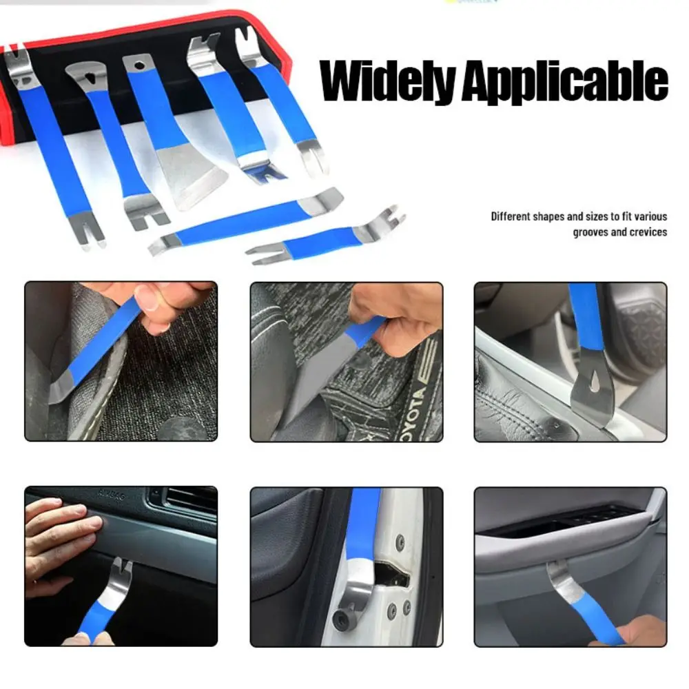 

7 шт./компл., ручной инструмент для снятия обшивки с сумкой для хранения, портативный радиоприемник, нескользящий прочный инструмент для снятия морских застежек