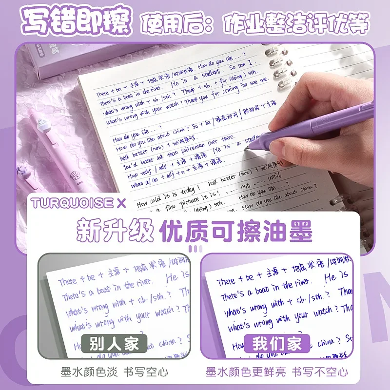 20/4 قطعة الإبداعية الجمالية الحرارية ممحاة القلم 0.5 مللي متر الكرتون لطيف قابل للمسح هلام القلم أسود أزرق الحبر اللوازم المدرسية القرطاسية #6