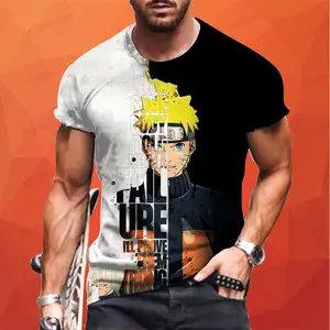 Big Naruto Anime T-Shirt for Men, Cool Ninja Tops, Hip Hop, Sasuke, Kakashi, Hip Hop, Summer Fashion, Y2K, New, 2022, 110-6xl 6 Main Sales Naruto Shirt - №5