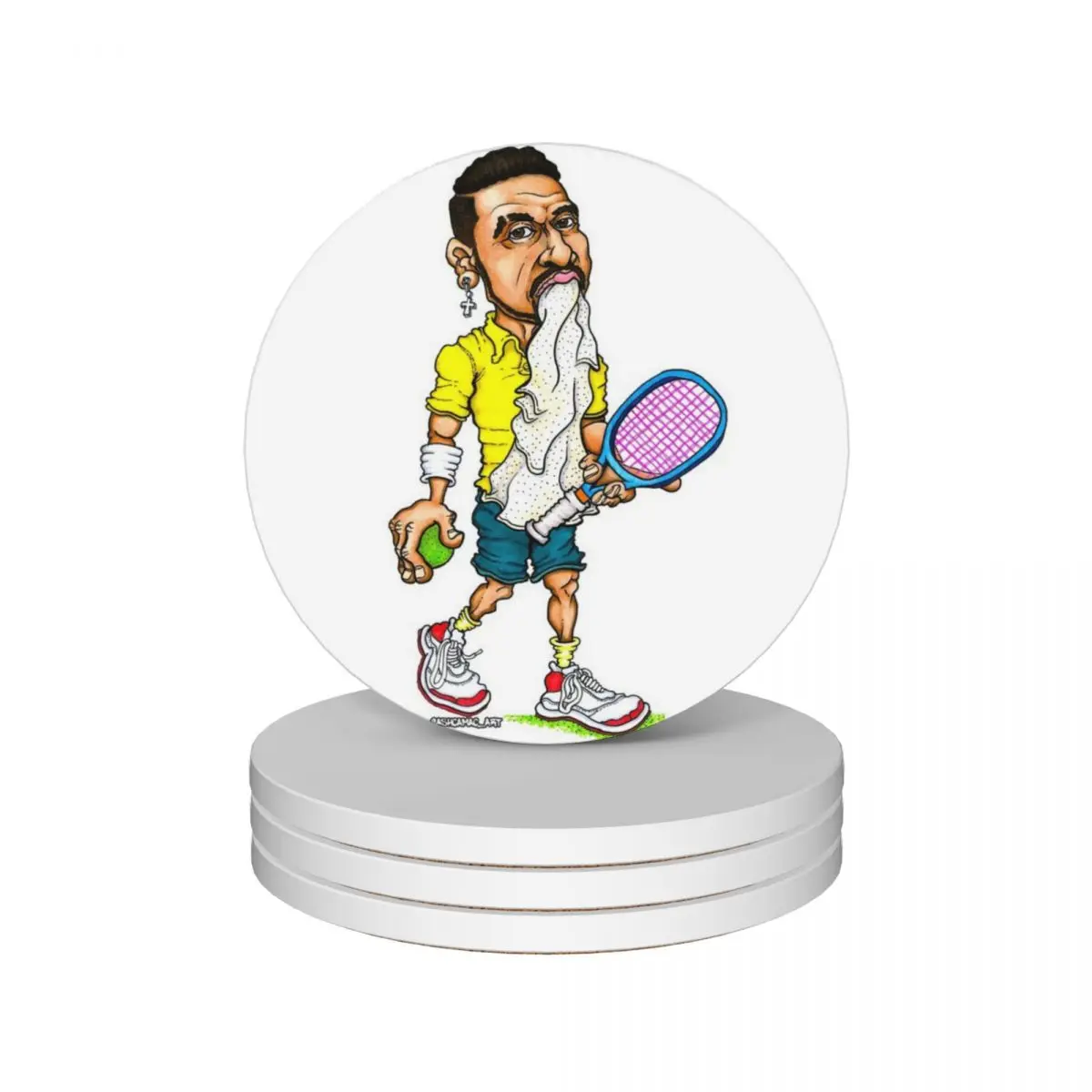 

Nick Kyrgios Tennis Ceramic Coasters (Set of 4) Tea cups bulk cute kitchen drink set Coasters