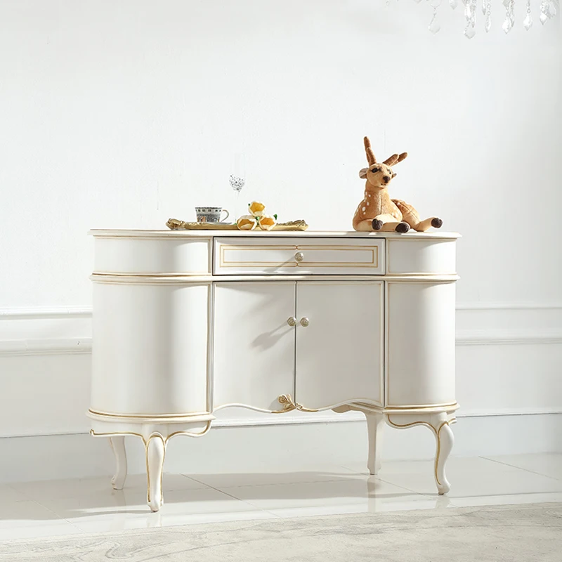 

Французский пасторальный стиль, европейский стиль, маленькая квартира, романтический простой сервант из массива дерева, 1,3 м, двойной дверной шкаф