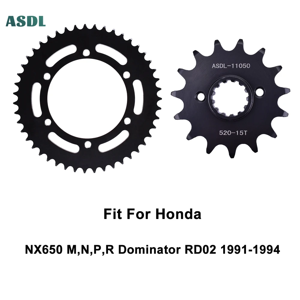 

520 47T 15T Motorcycle Front and Rear Sprockets 45 Steel for Honda NX650 M N P R Dominator RD02 1991 1992 1993 1994 NX 650