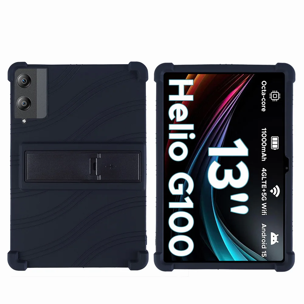 For DOOGEE Tab E3 Pro Tablet Case Shockproof Cover for Android 14 Soft Silicon Tablet Case Stand Protective Shell