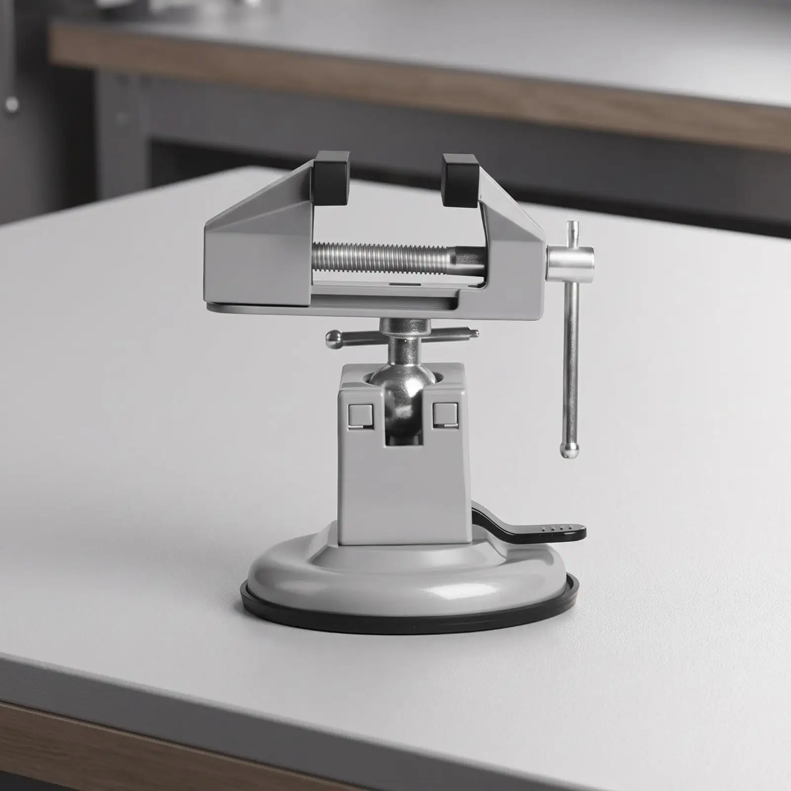 Mini Vise with Suction Cup Base Aluminum Alloy Tool for Wood Processing