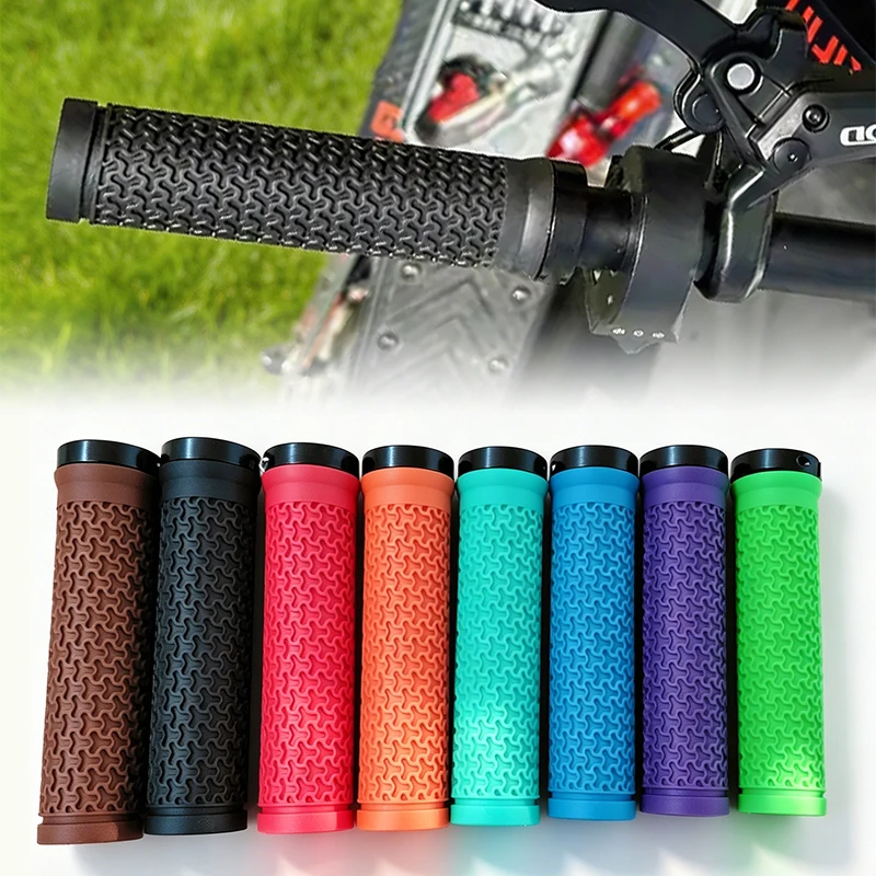 Rutschfeste Fahrradgriffe Gummi-Mountainbike-Lenkergriffe Stoßdämpfende Fahrradlenker-Manschetten mit Verriegelung