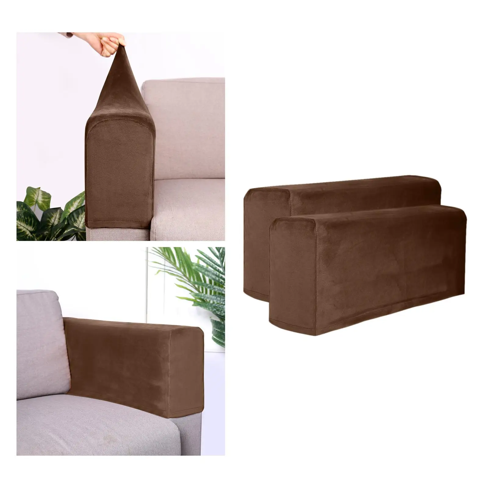 Funda para reposabrazos de sofá, Protector estirable, antideslizante, 2 uds.