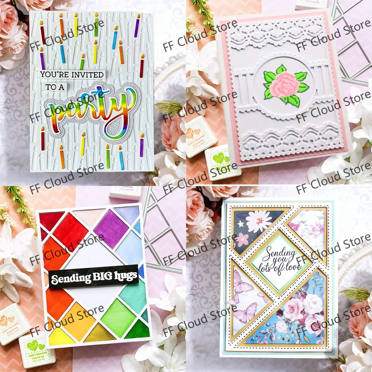 Square Background Frame Scrapbooking Die Cut Stamp Card Decoration Stencils Mold Crafts Metal Cutting Dies 2025 New Arrivals