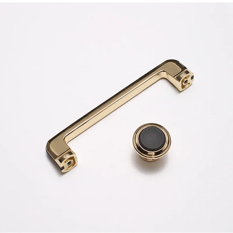 1 Pc Luxury Gold and Black Cabinet Handles Zinc Alloy Mini Knobs Kitchen Cupboard Wardrobe Door Pulls Furniture Handle Hardware