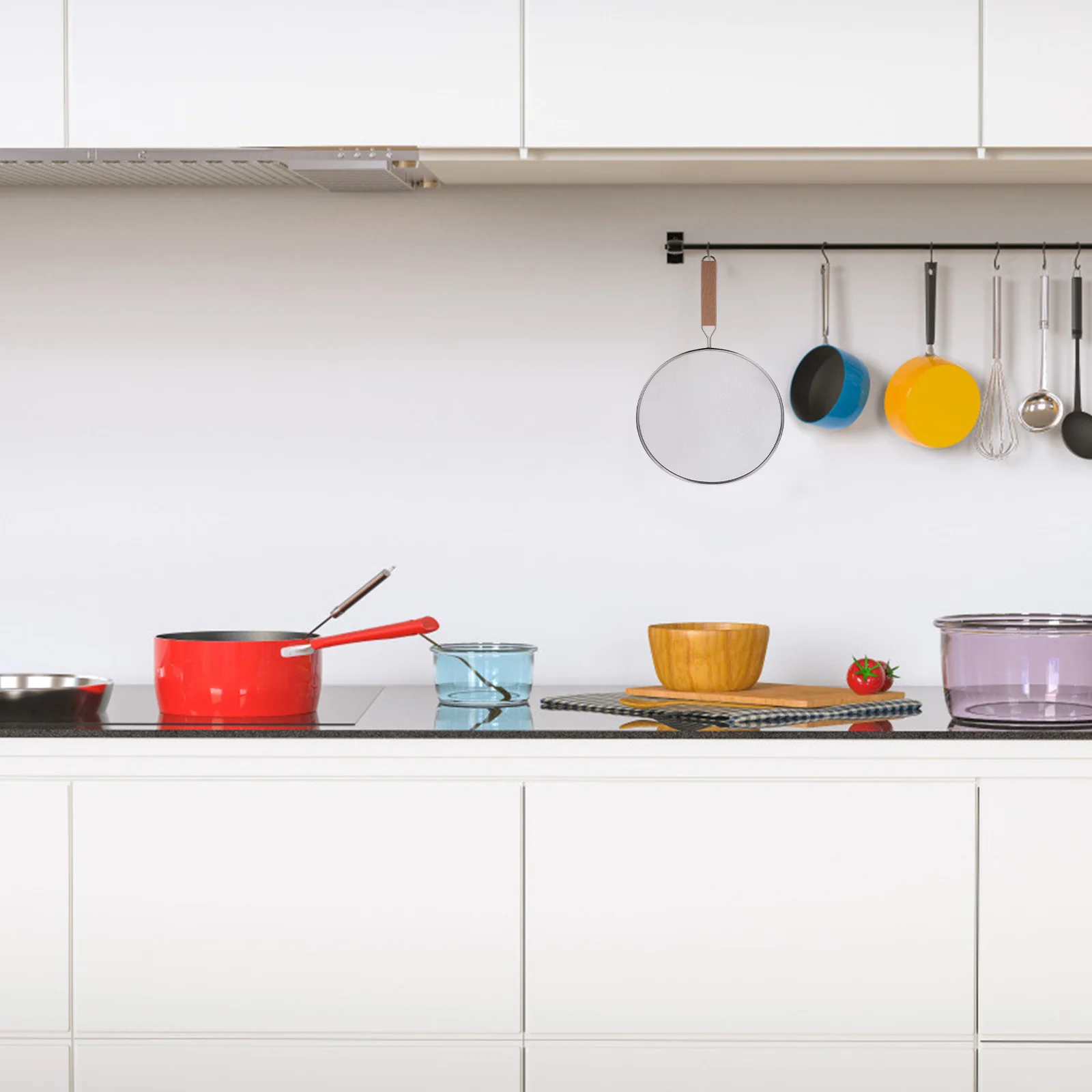 

Pot Splatter Screen Oil Proofing Lid Long Handle Design Frying Pan Cover Oil Splatter Guard Splash Proof Cover Kitchen Tool