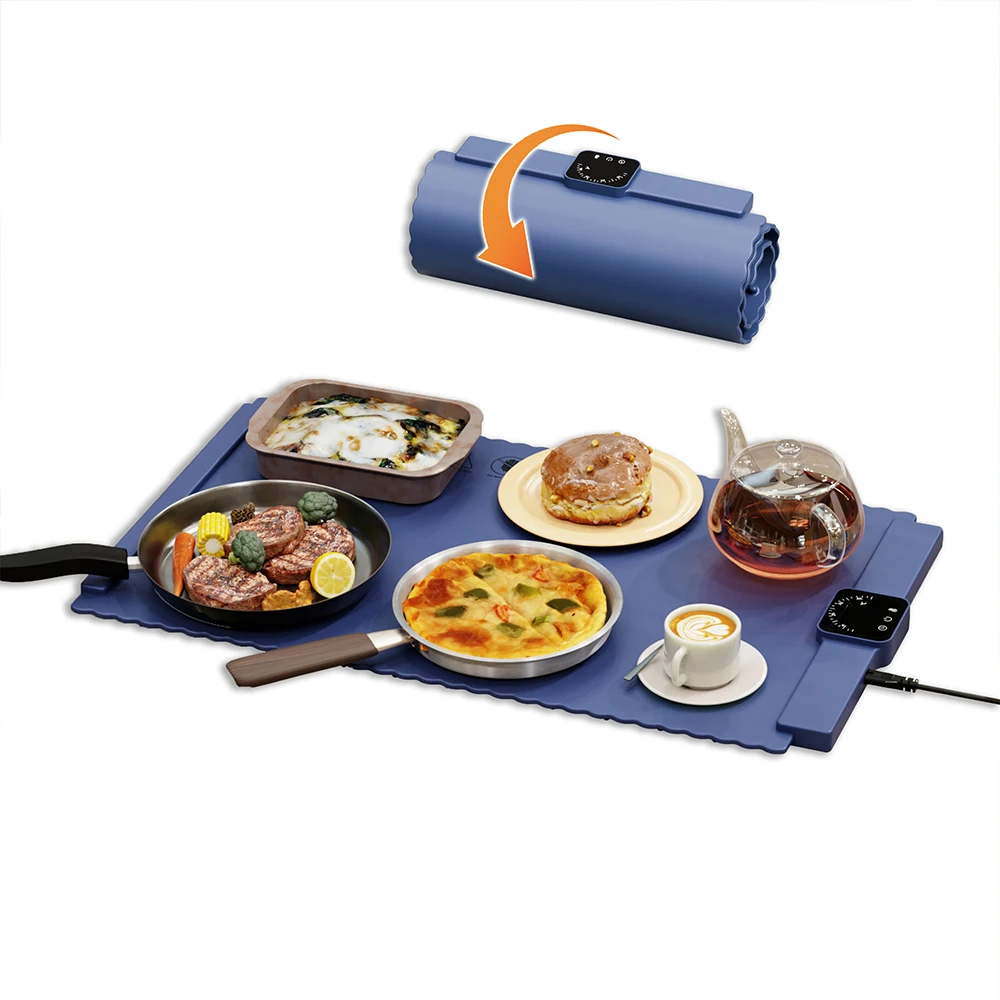 

Fast Meat Defrosting Tray Electric Foldable Portable Silicone Food Heater Warmer Mat for Home Use