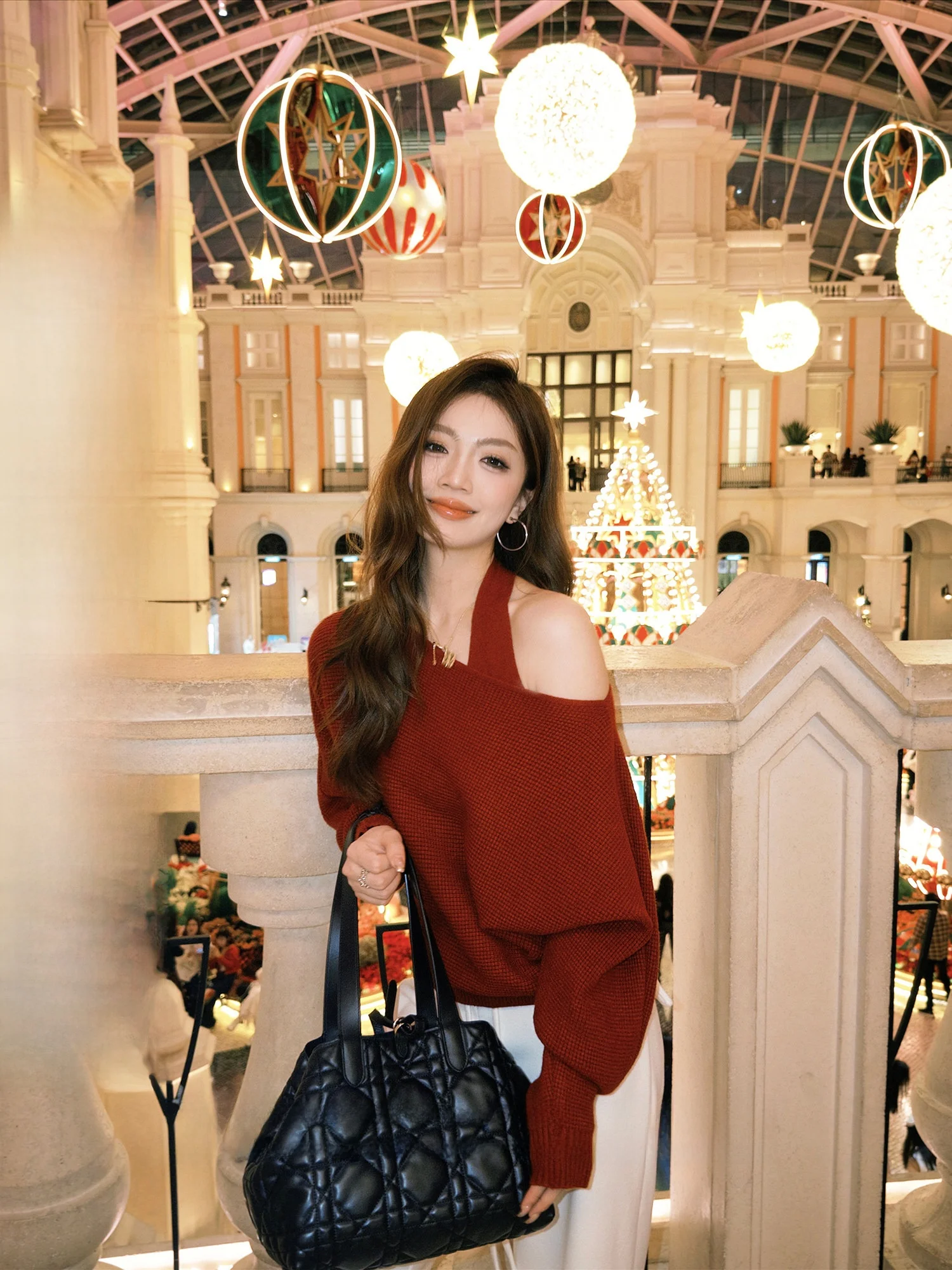 

Романтический новогодний комплект: свитер и жилет для женщин, свободный крой, удлиненный рукав, новый стиль