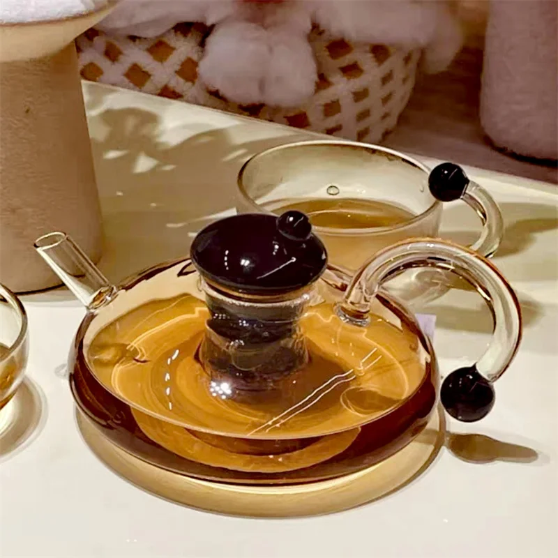 700ML Mouse Heat-resistant High Borosilicate Glass Teapot Household Tea Kettle Scandinavian Style Brewing Tea Pot With infuser