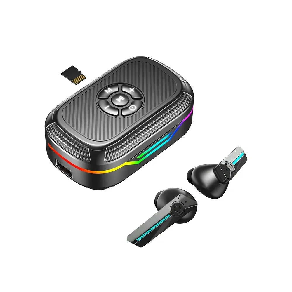 

Bluetooth 5.3 TWS Wireless Earphones Noise Reduction Headset Touch Control Sound Stereo Earbuds Sport Headphones Support SD Card
