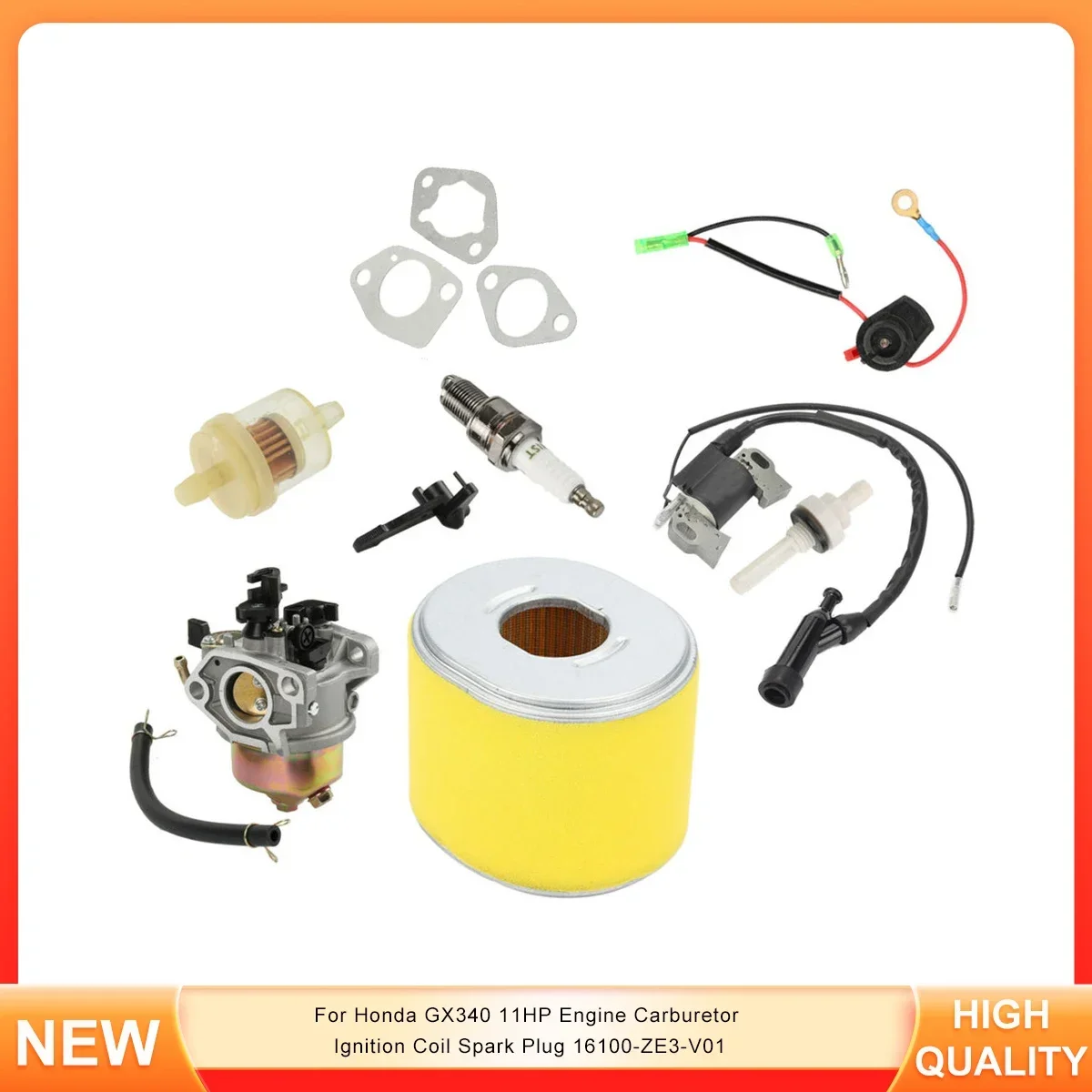 

For Honda GX340 11HP Engine Carburetor Ignition Coil Spark Plug 16100-ZE3-V01