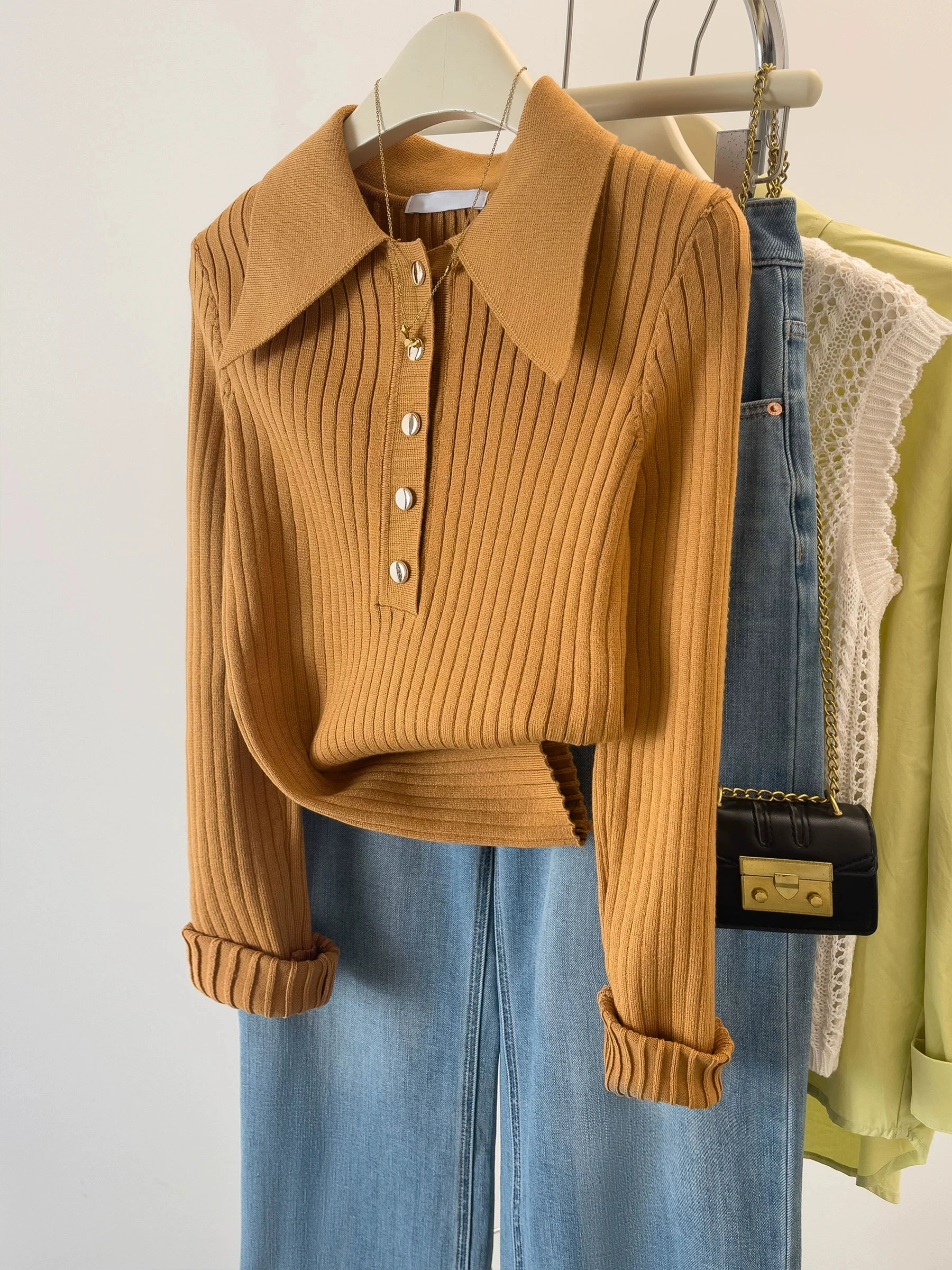 

Женский вязаный свитер больших размеров с круглым вырезом, свободного кроя, осенне-зимний, модный, в корейском стиле, удобный для повседневной носки, с длинным рукавом