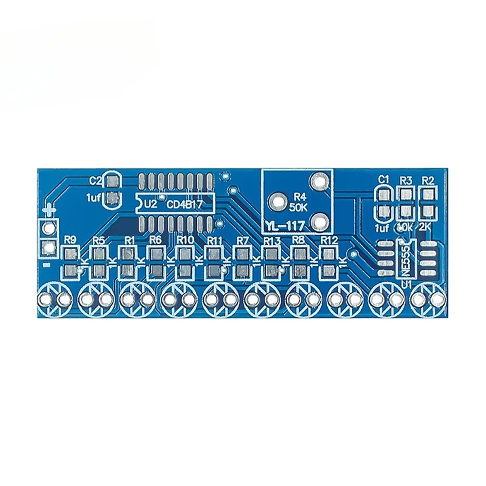 NE555 CD4017 LED Flow elektroniczny zestaw do samodzielnego montażu moduł płyta sterowania kondensator oscylator sygnał zegarowy DIY Electroni Kit