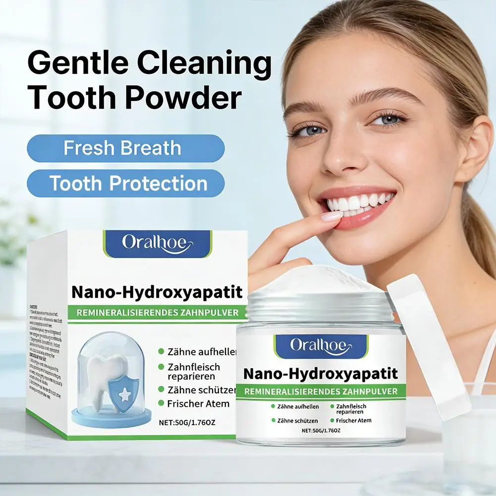 Nano-Hydroxyapatite Remineralizing Tooth Whitening Powder Gentle Oral Care Brighten Yellow Teeth Stain Removal Nourishes Gums
