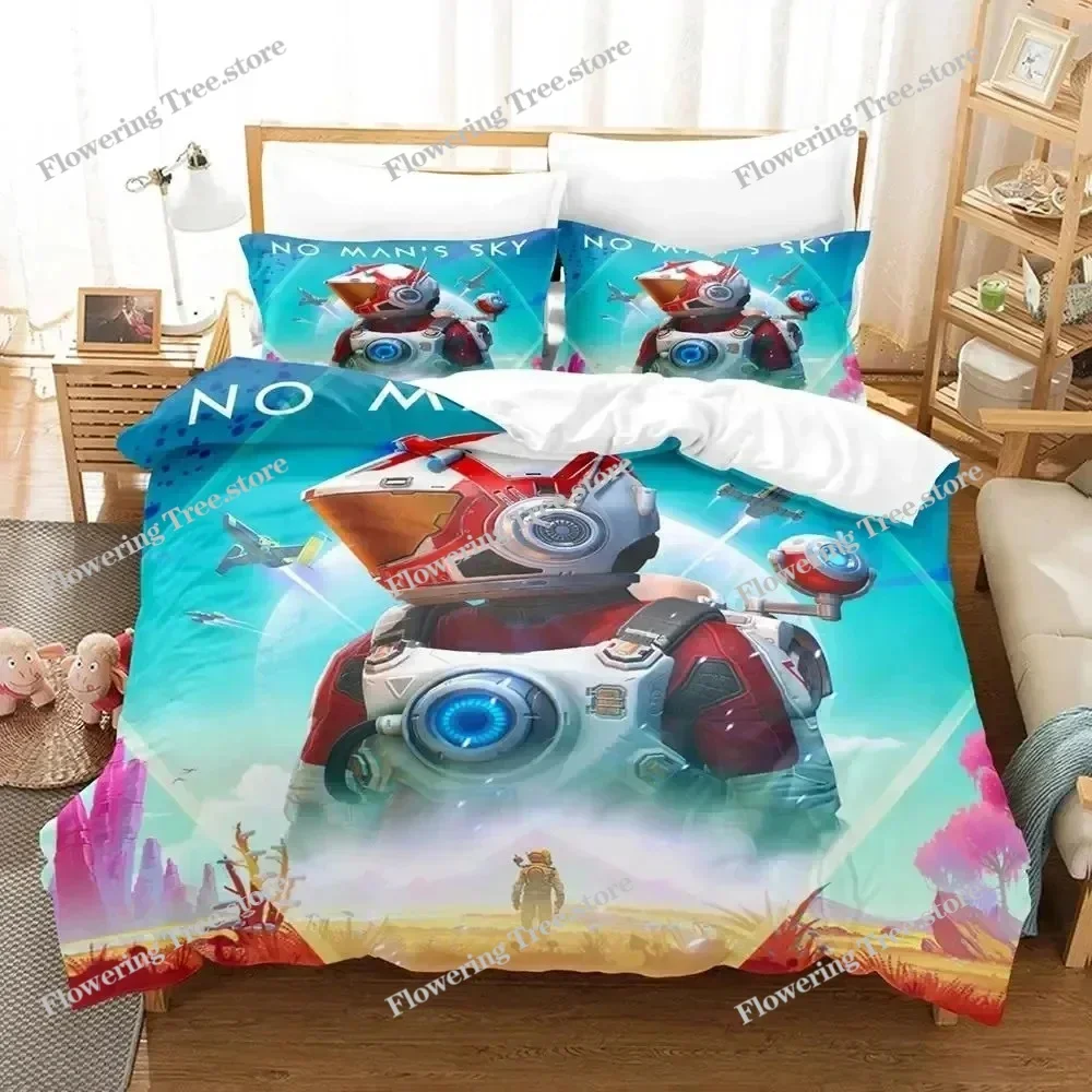 

3D Print Game No Mans Sky Bedding Set Duvet Cover Bed Set Quilt Cover Pillowcase Comforter king Queen Size Boy Adult Bedding Set