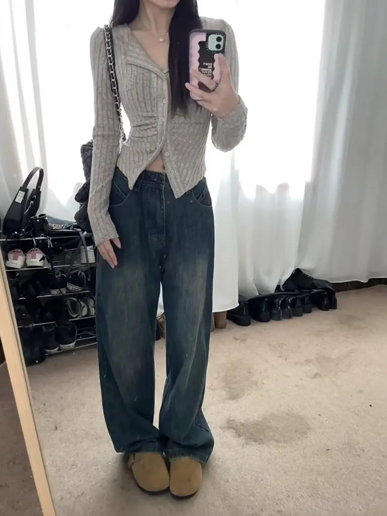 

Мешковатые джинсы для девочек, женские потертые рваные дырки, разрушенные джинсы, гранж, панк-рок, альтернатива, винтажная мода, уличный стиль