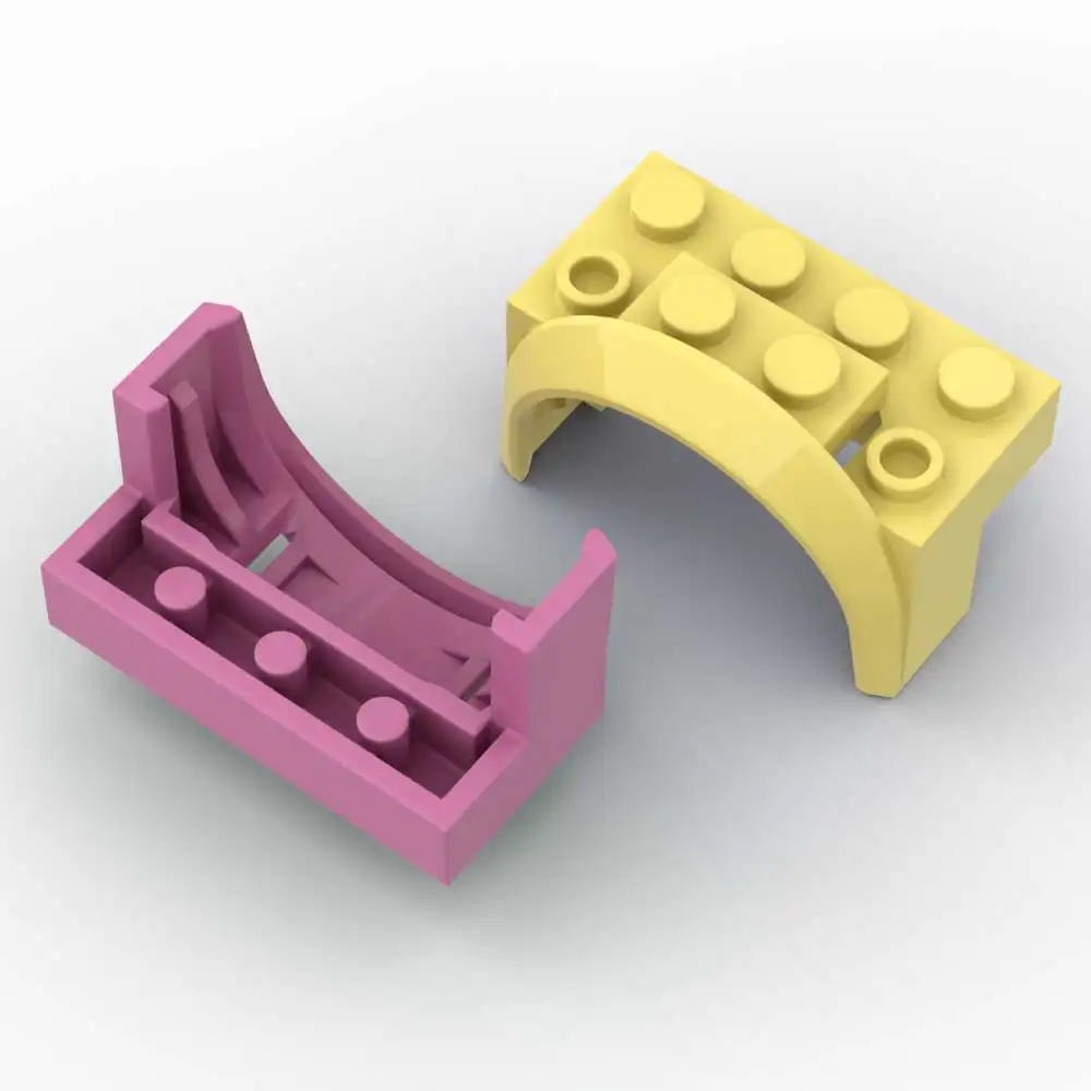 

MOC 10PCS Part Bricks 3387 Mudguard 4x2 1/2x2 Building Blocks Set With Arch Round Vehicle Car Particle DIY Toy Birthday Kid Gift