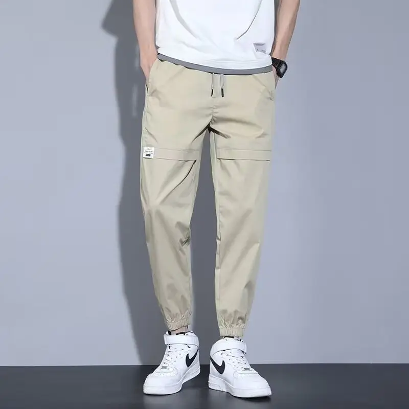 Casual Pants for Men Summer Thin Loose Tying Feet in Summer Slim Workwear Slim Feet Trousers
