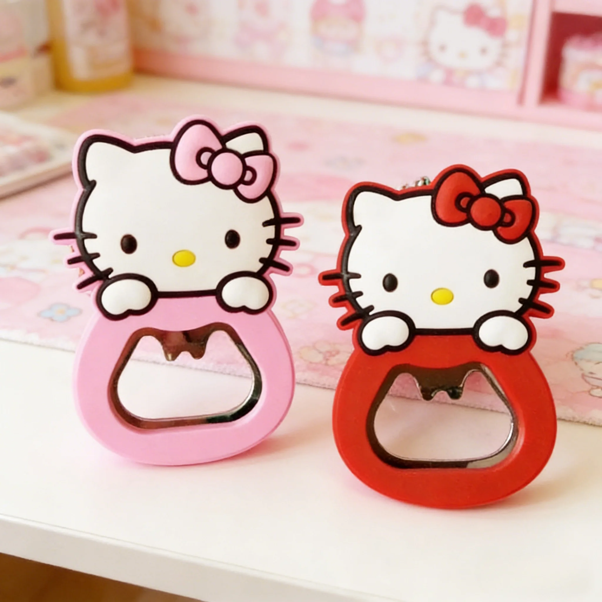 

Новая силиконовая открывалка для вина Sanrio HelloKitty с милым мультяшным дизайном, розовая, очаровательная открывалка для пивных бутылок, персонализированный магнитный подарок MyMelody