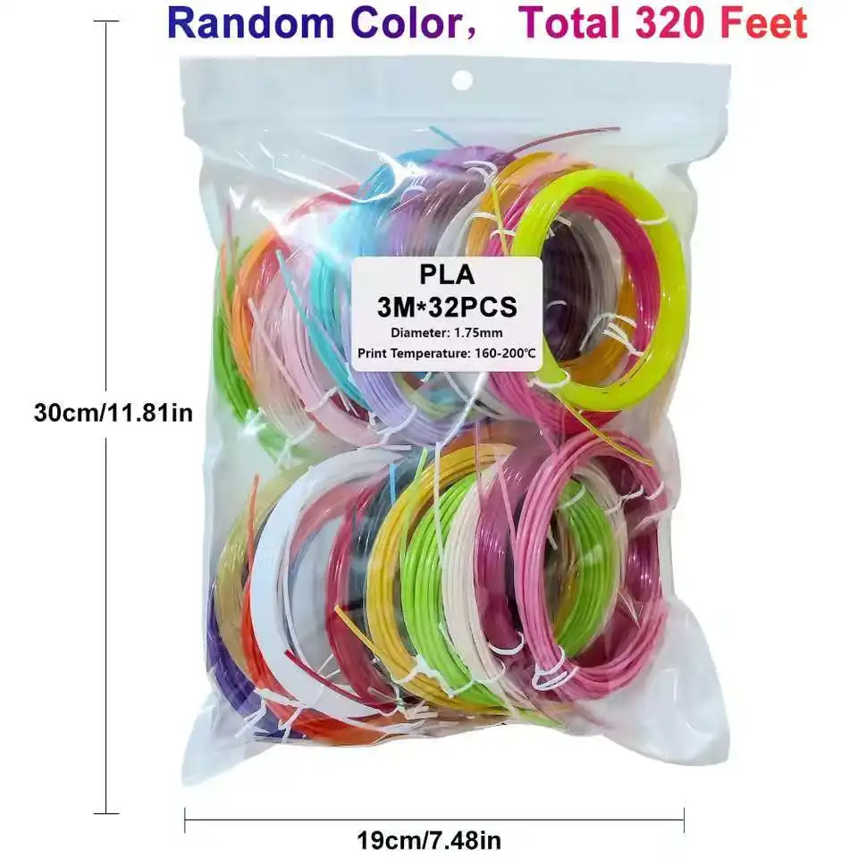 3D-printpen 3D PLA-filament 1,75 mm 32 kleuren met diverse setcombinaties naar keuze voor uw 3D-pen, penseel- en lijnmateriaal