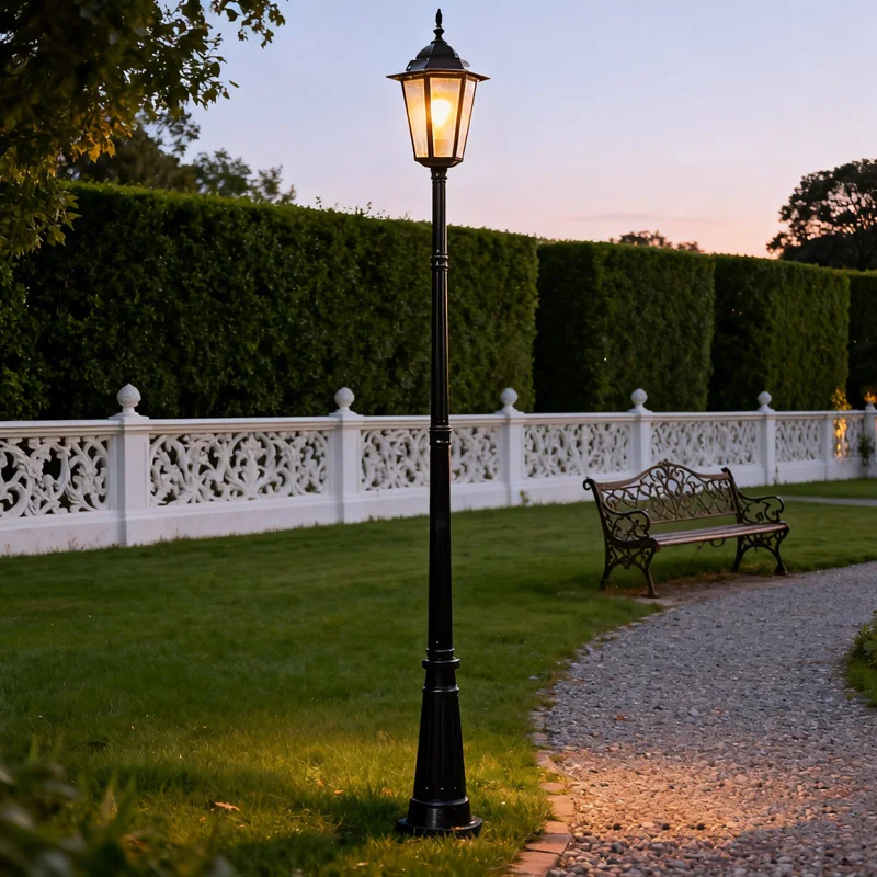 European Style Retro Garden Lamp Community Villa Garden Rust Proof Street Lamp Pole Outdoor Waterproof Single Head ≈260CM