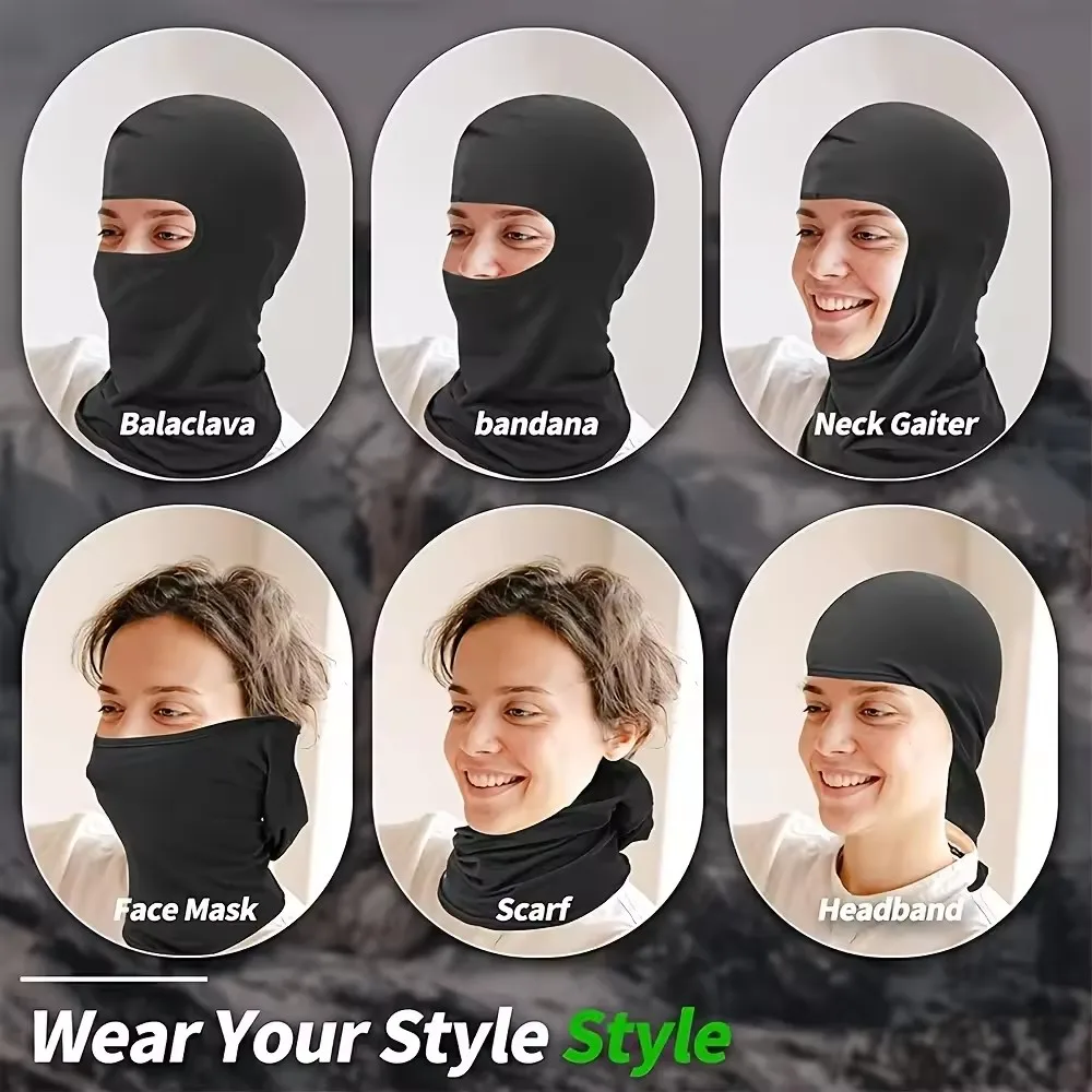 1-teilige/schnell trocknende Sturmhaube, Sport-Vollgesichtsmaske, weiche, atmungsaktive Mützen, Fahrradhelm-Innenfutter, Laufen, Wandern, Angeln, Kappen – Detail 5