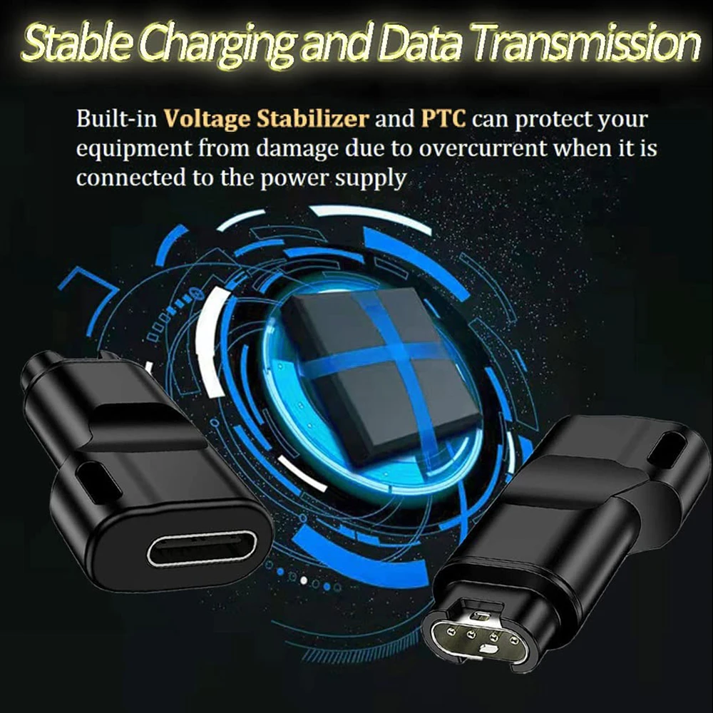 유형 C 충전기 변환기 Garmin Lily 용 전원 어댑터 Fenix 7 7X 5 5x5s 6 6X 6S Venu 2 Forerunners 45 245M 스마트 워치 충전기