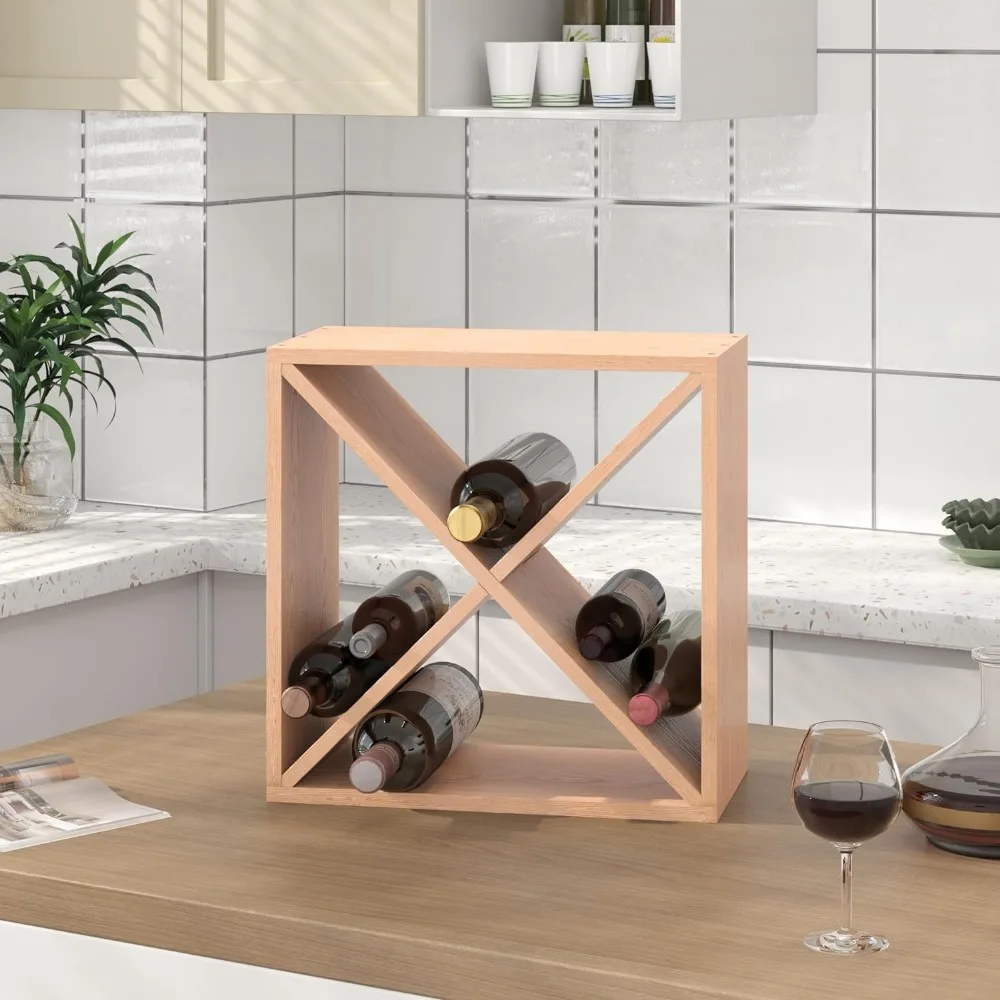 96 Bottle Wine Rack Countertop Wine Storage Cube Freestanding Wine Holder Wood Storage Shelf